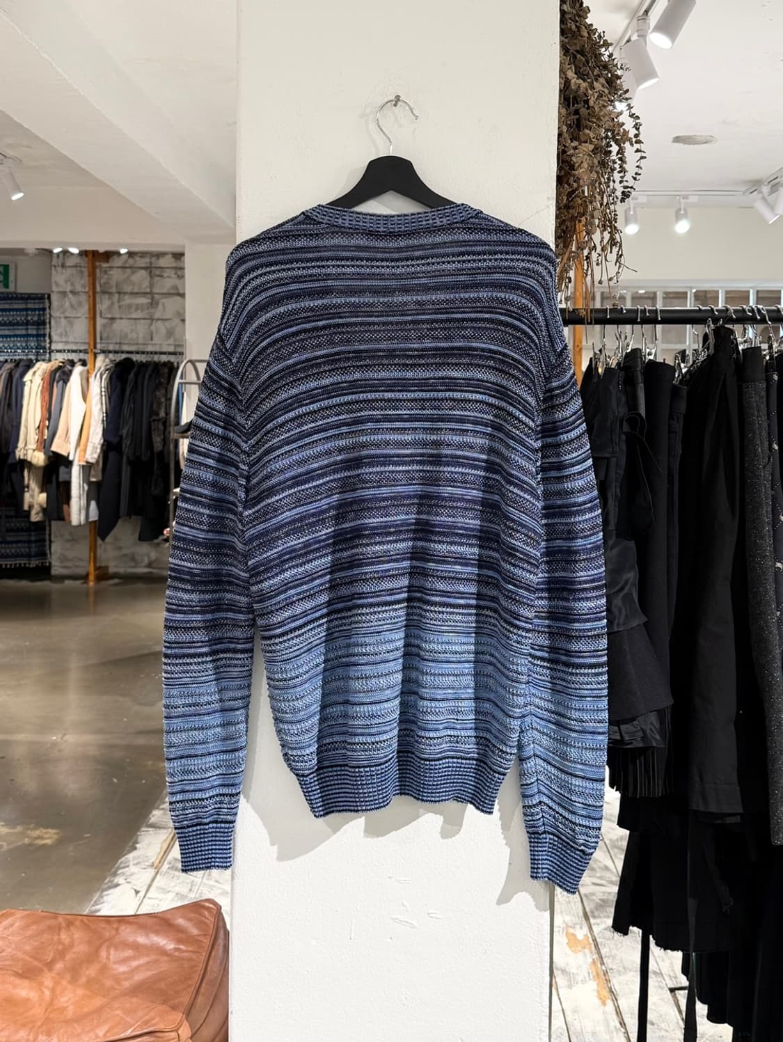 미쏘니 블루 스트라이프 오버사이즈 니트 가디건 상품이미지6
