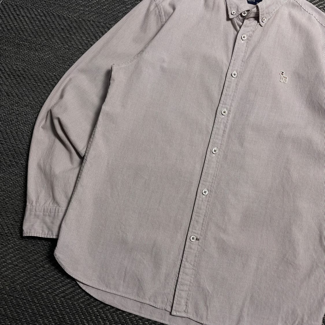 헤지스 자수로고 스트라이프 혼방 셔츠o 5332 상품이미지3