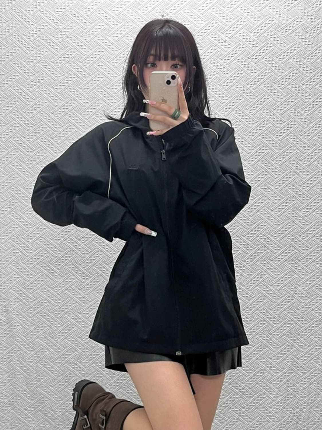 나이키 빈티지 캐주얼 스포티 배색 라인 바람막이 자켓 XL C11189 상품이미지1