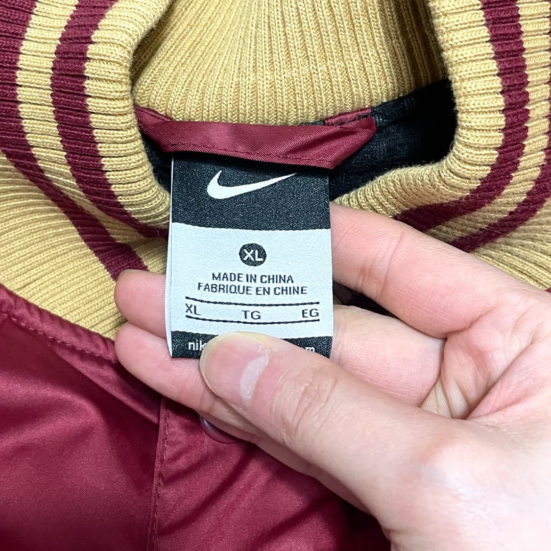 나이키 스우시 버건디 야구점퍼 블루종 남성XL 상품이미지5
