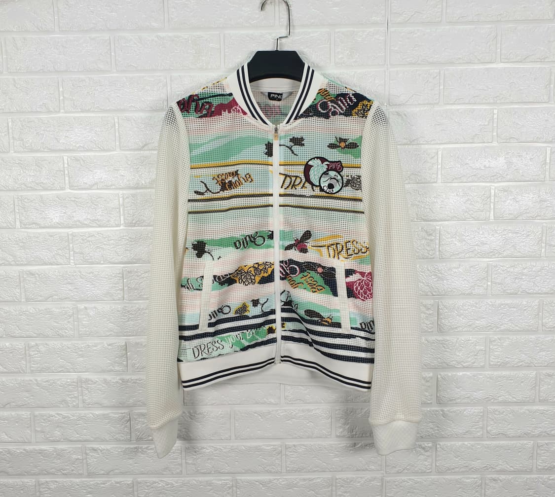 [90]핑 프린트 메쉬 집업 점퍼 상품이미지2