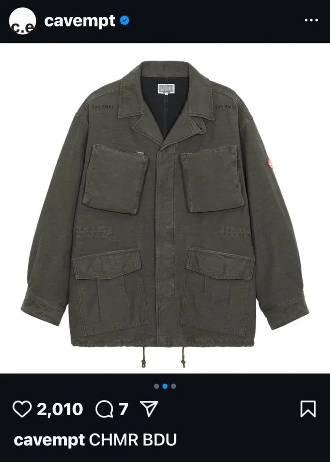 (XL)카브엠트 chmr bdu 백사틴 자켓 카키 상품이미지1