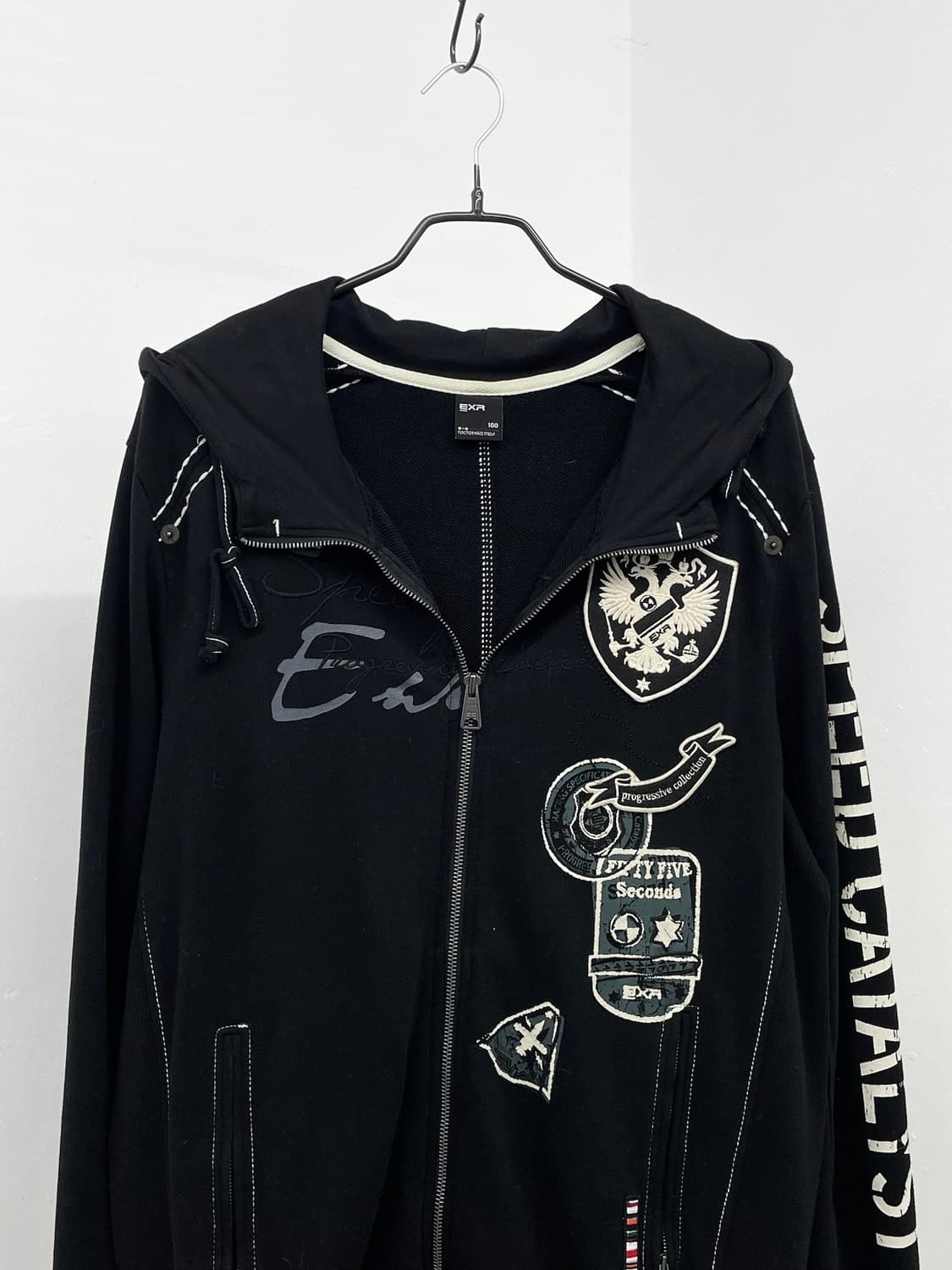 exr 패치 자수 스티치 후드집업 상품이미지4