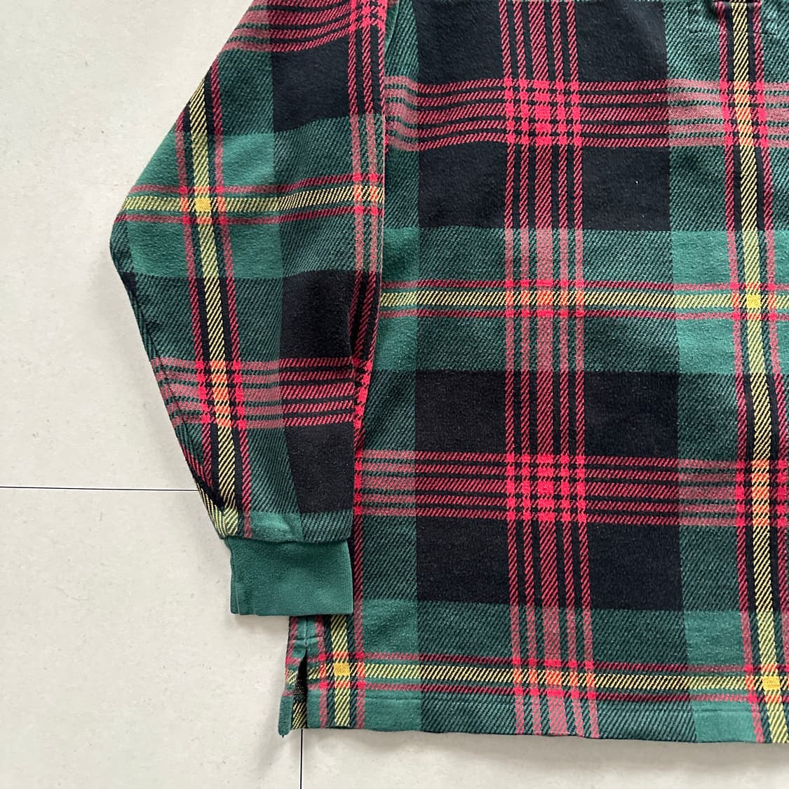 90s 폴로 랄프로렌 타탄 체크 럭비 셔츠 L  상품이미지5