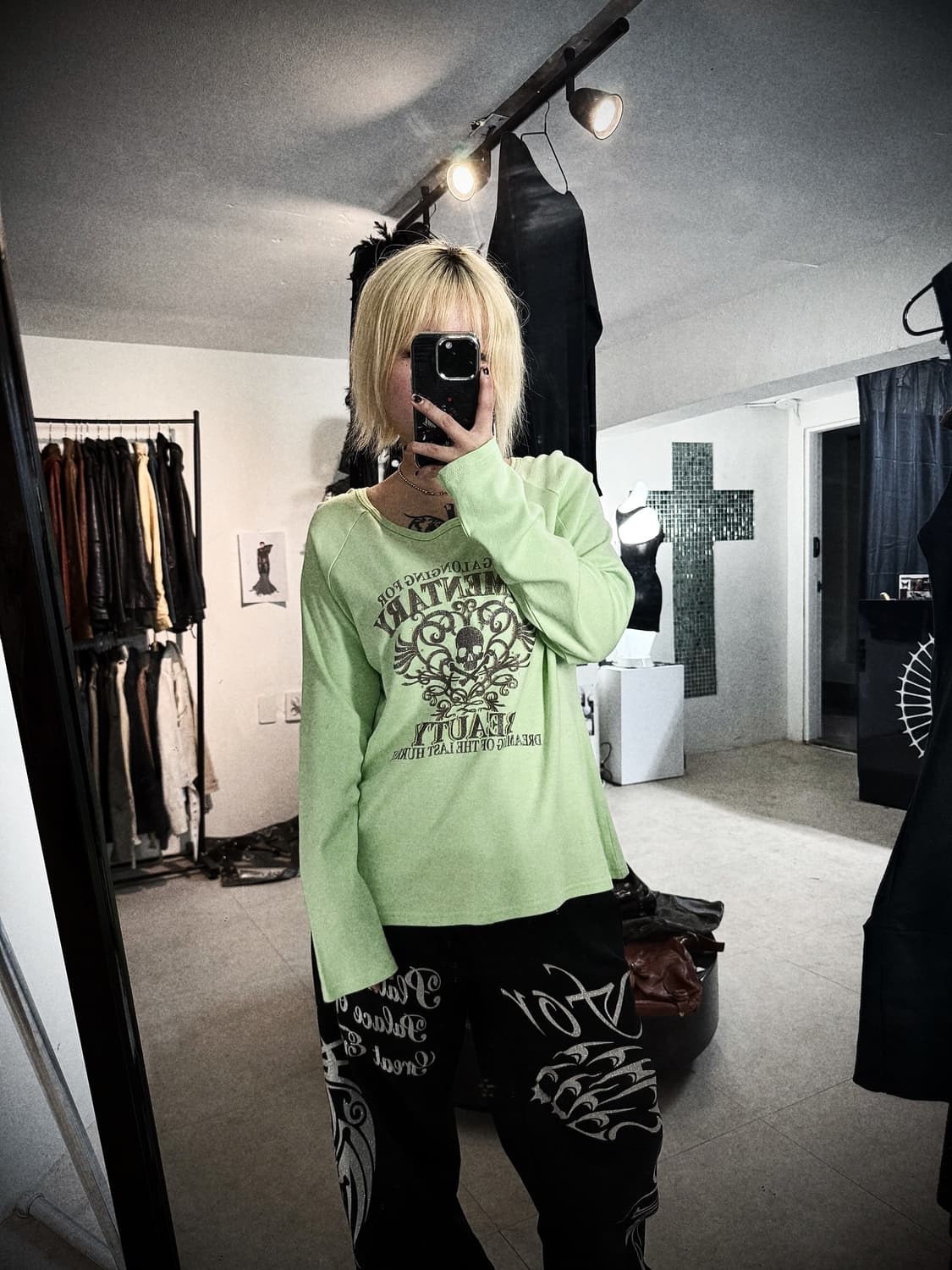 Punk mood skull printing longsleeve 상품이미지1