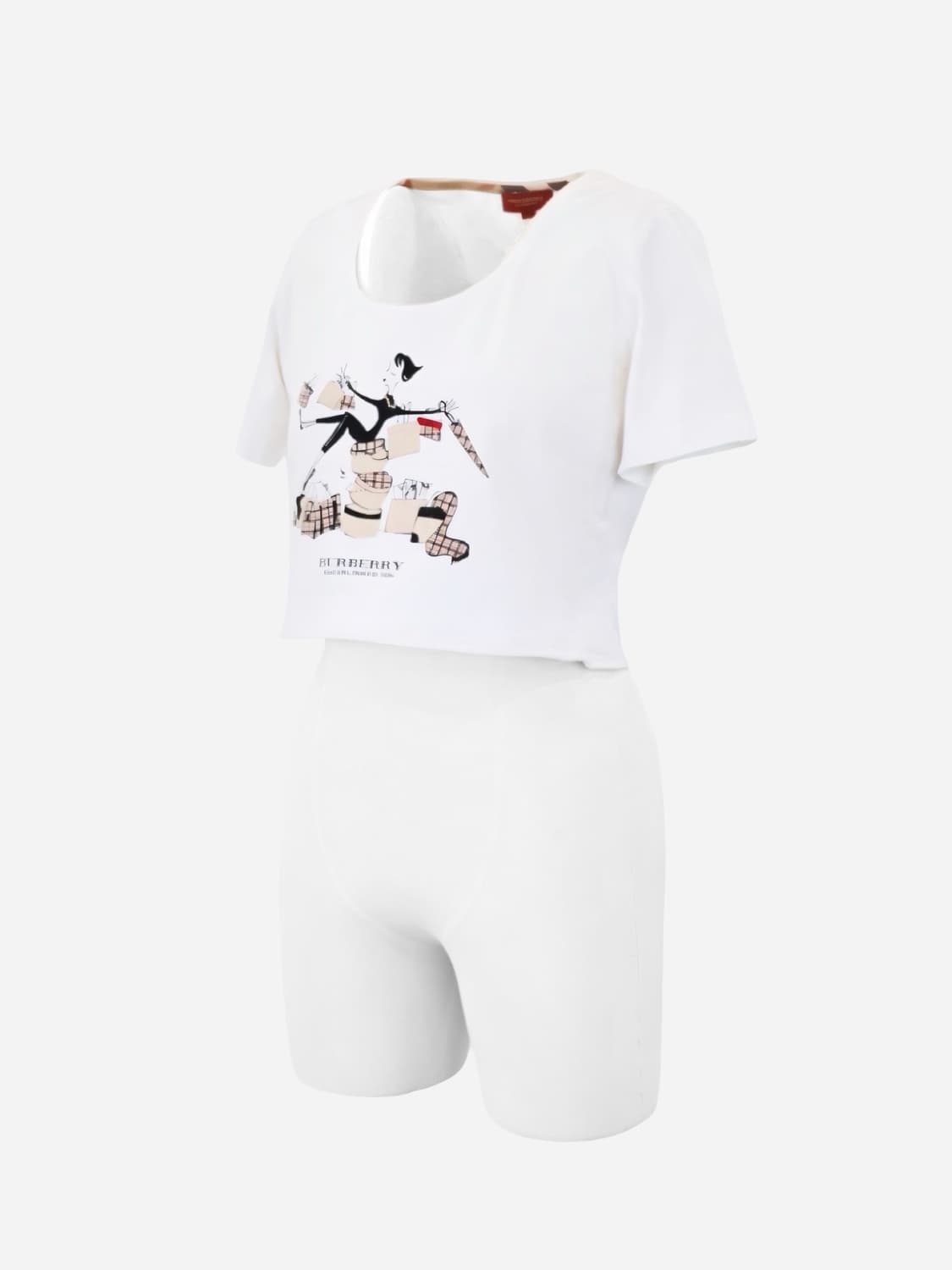 Burberry Illustration Print White Crop T 상품이미지1
