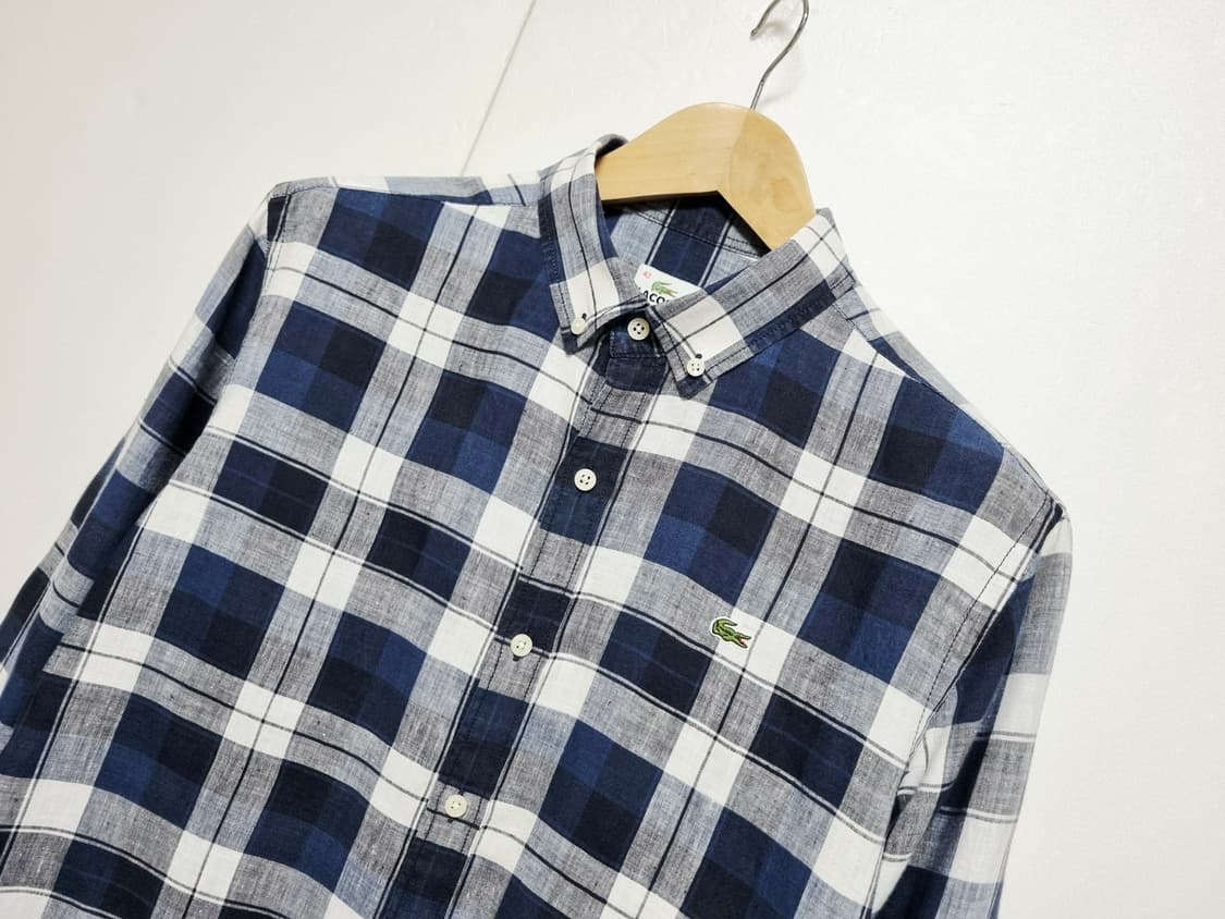 남성 라코스테 린넨 마 멀티 체크 긴팔 남방 셔츠 상품이미지1