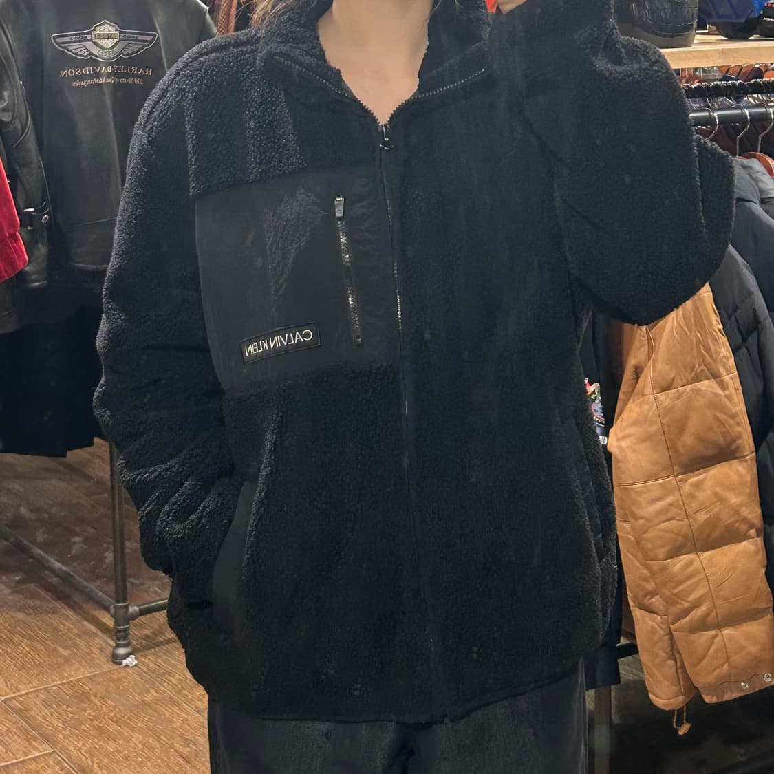 [HI] 캘빈클라인 후리스 자켓 블랙 상품이미지3