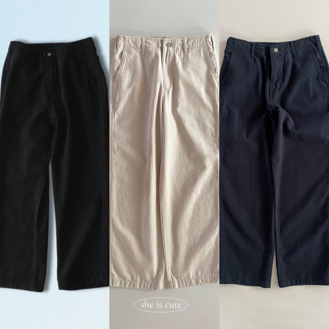 새상품 일괄) 쉬이즈큐트 워크팬츠 블랙, 아이보리, 네이비 1사이즈 상품이미지1