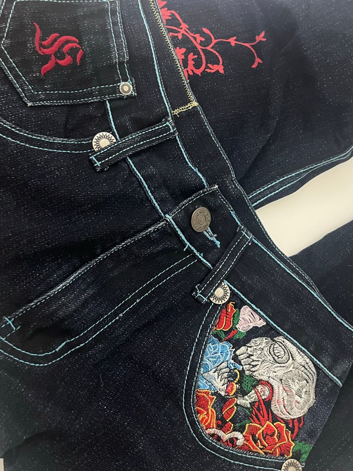 kanji 오리엔탈 자수 데님 팬츠 상품이미지3