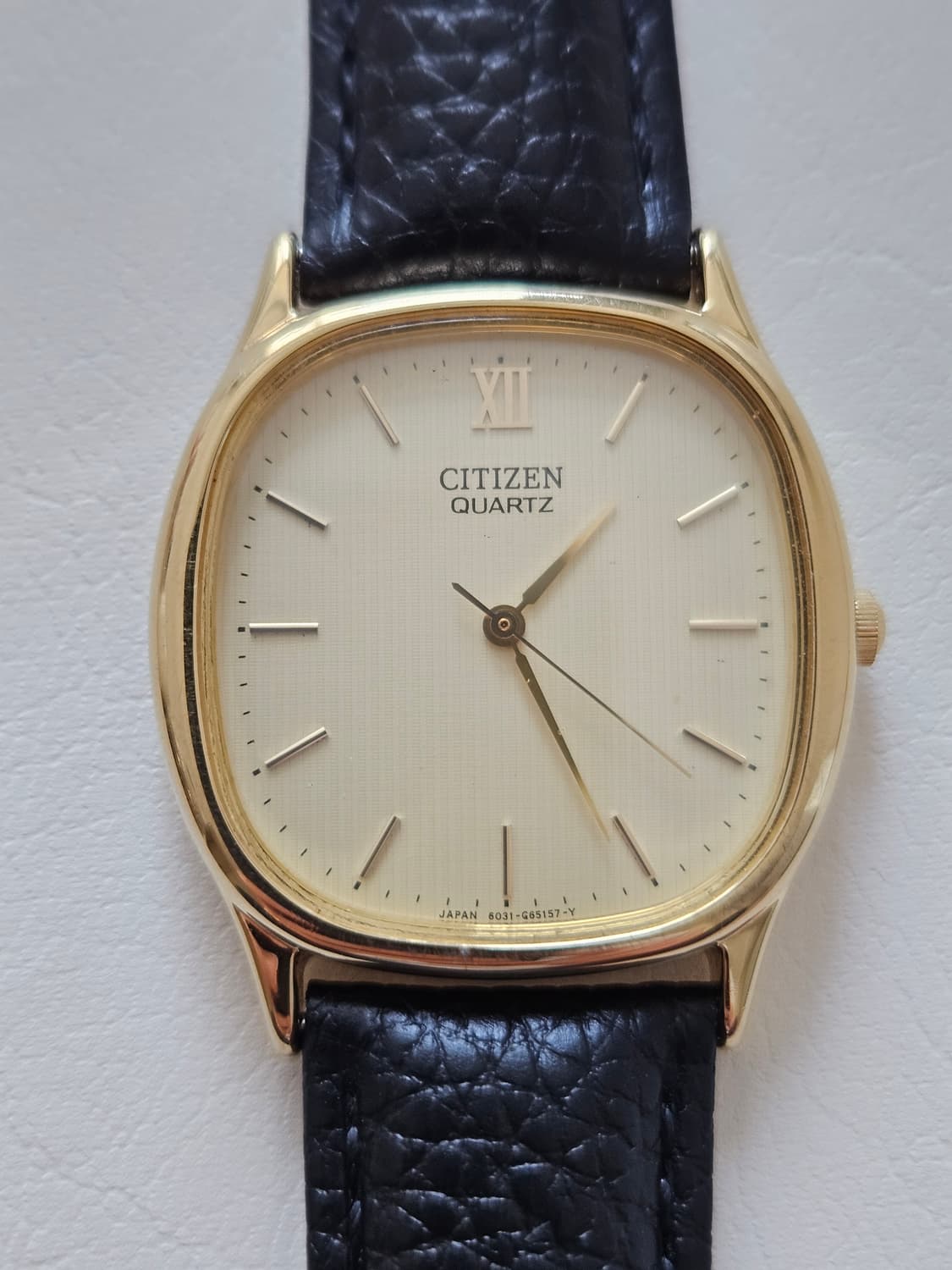 빈티지 시티즌 쿼츠 금장 가죽 시계 상품이미지3