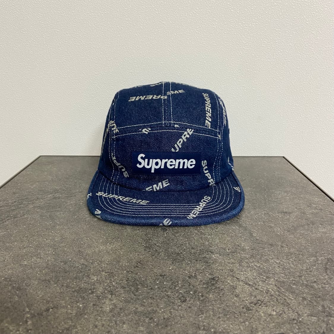 (OS) 슈프림 박스로고 캠프캡 모자 인디고 데님 상품이미지1
