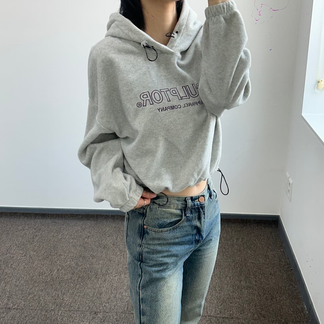 Sculptor 스컬프터 멜란지 후리스 후드티 상품이미지2