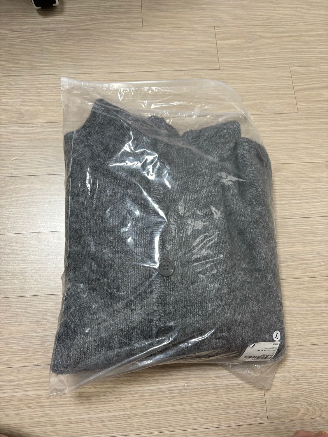 (L) 노이즈 풀업 버튼 후드 가디건 그레이 상품이미지2