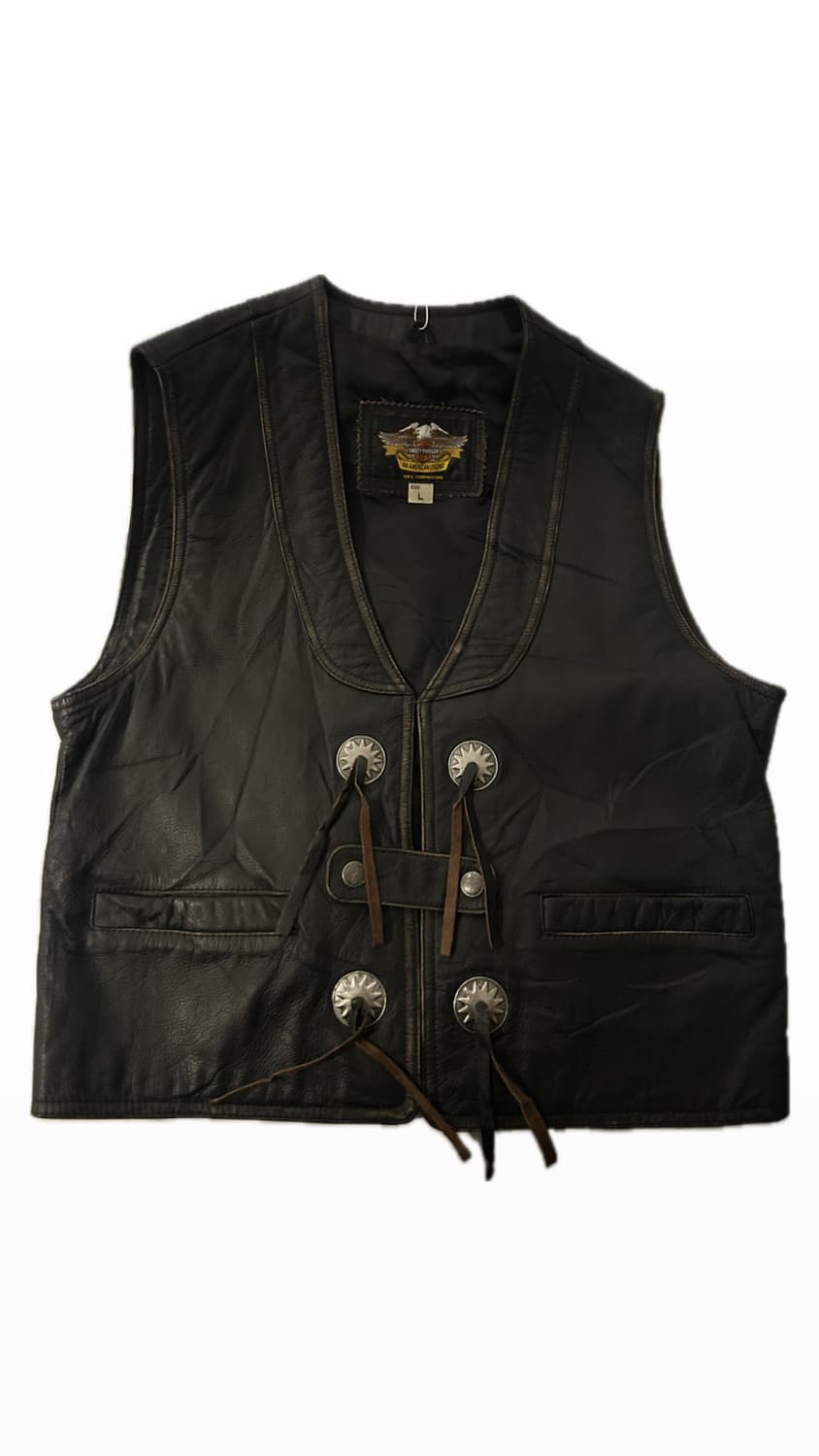 80s-90s 할리데이비슨 레더 베스트 상품이미지1