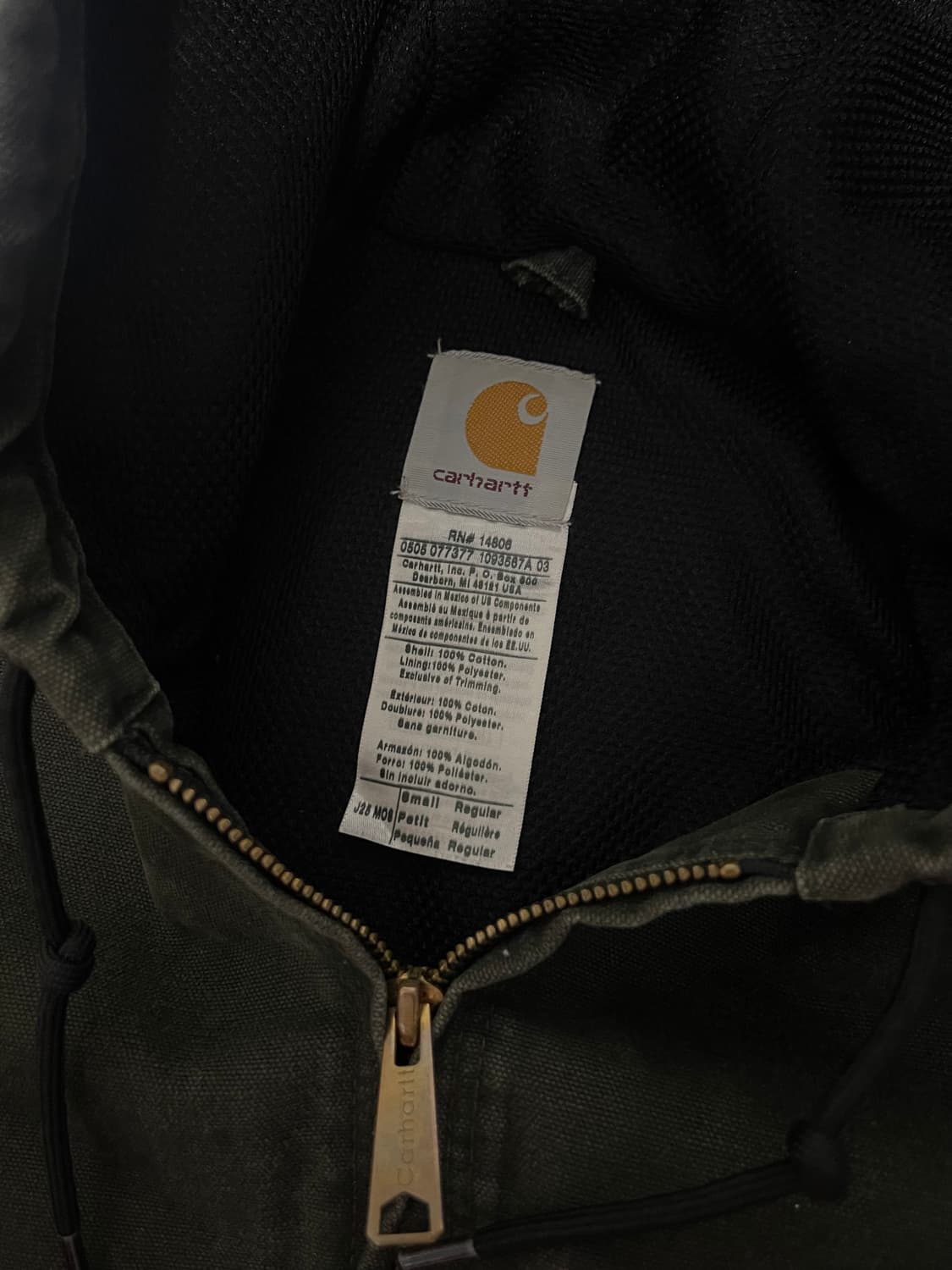 칼하트 액티브 후드 자켓 모스 그린 S (2005) 상품이미지5