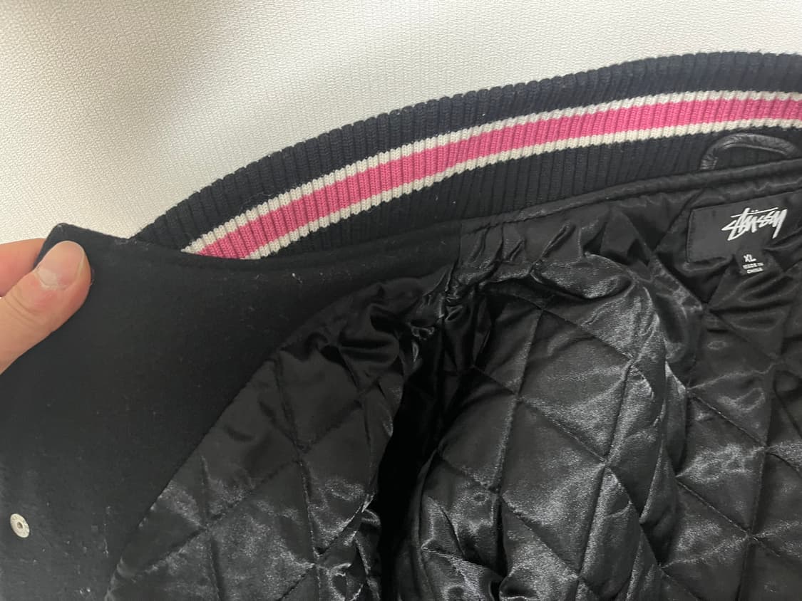 스투시 S 토크 멜튼 바시티 자켓 블랙 xl 상품이미지4