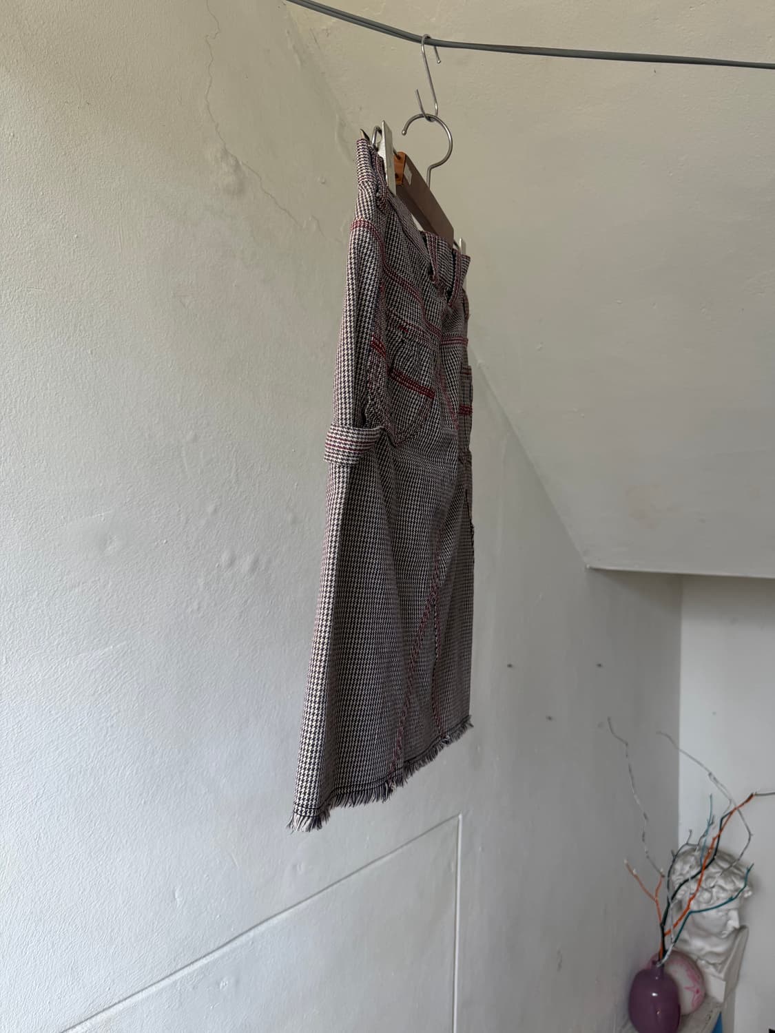 레드스티치 미디 코튼 스커트 상품이미지7