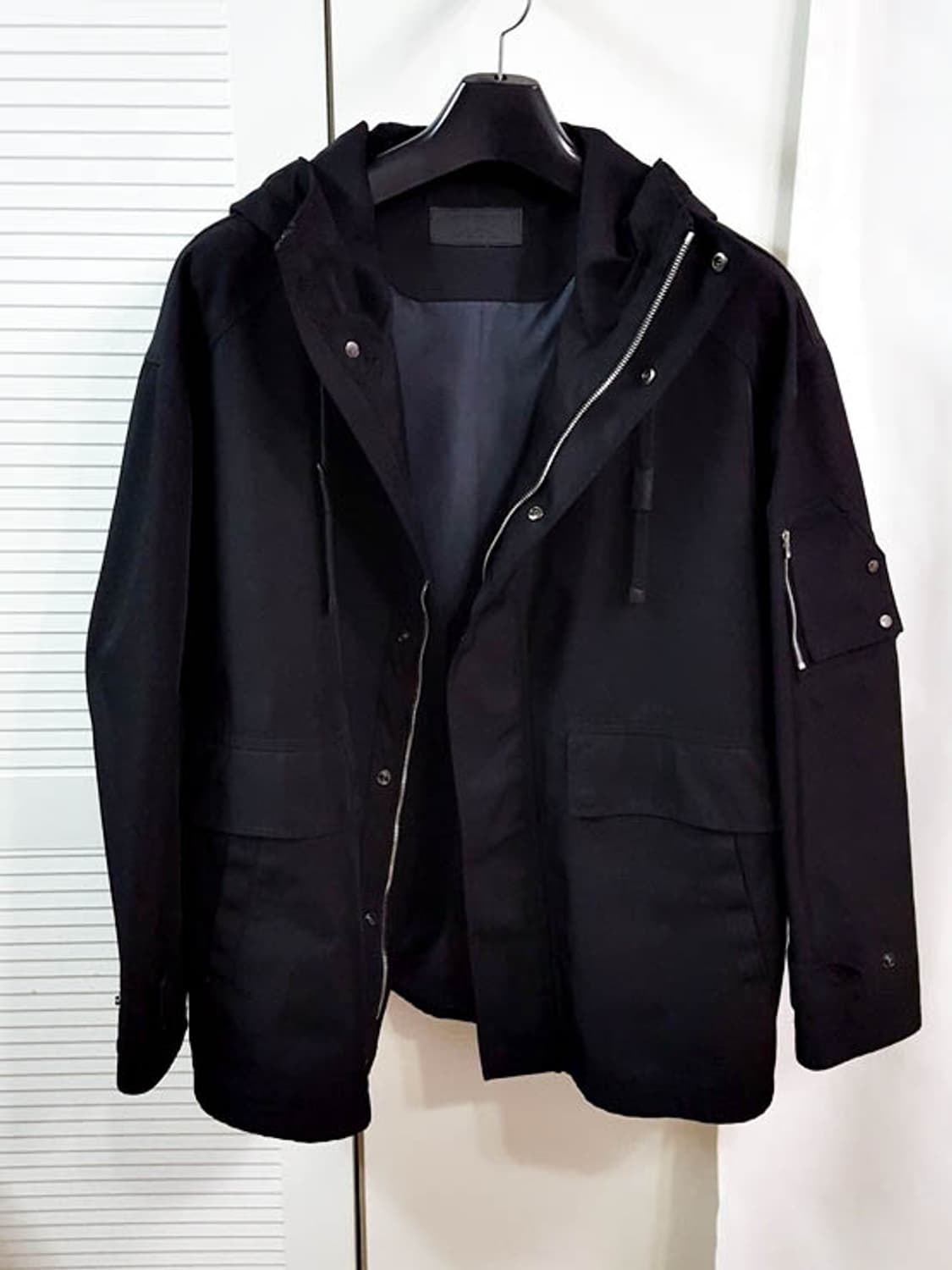 질스튜어트 남성 오버핏 쉘파카 자켓 블랙 상품이미지2