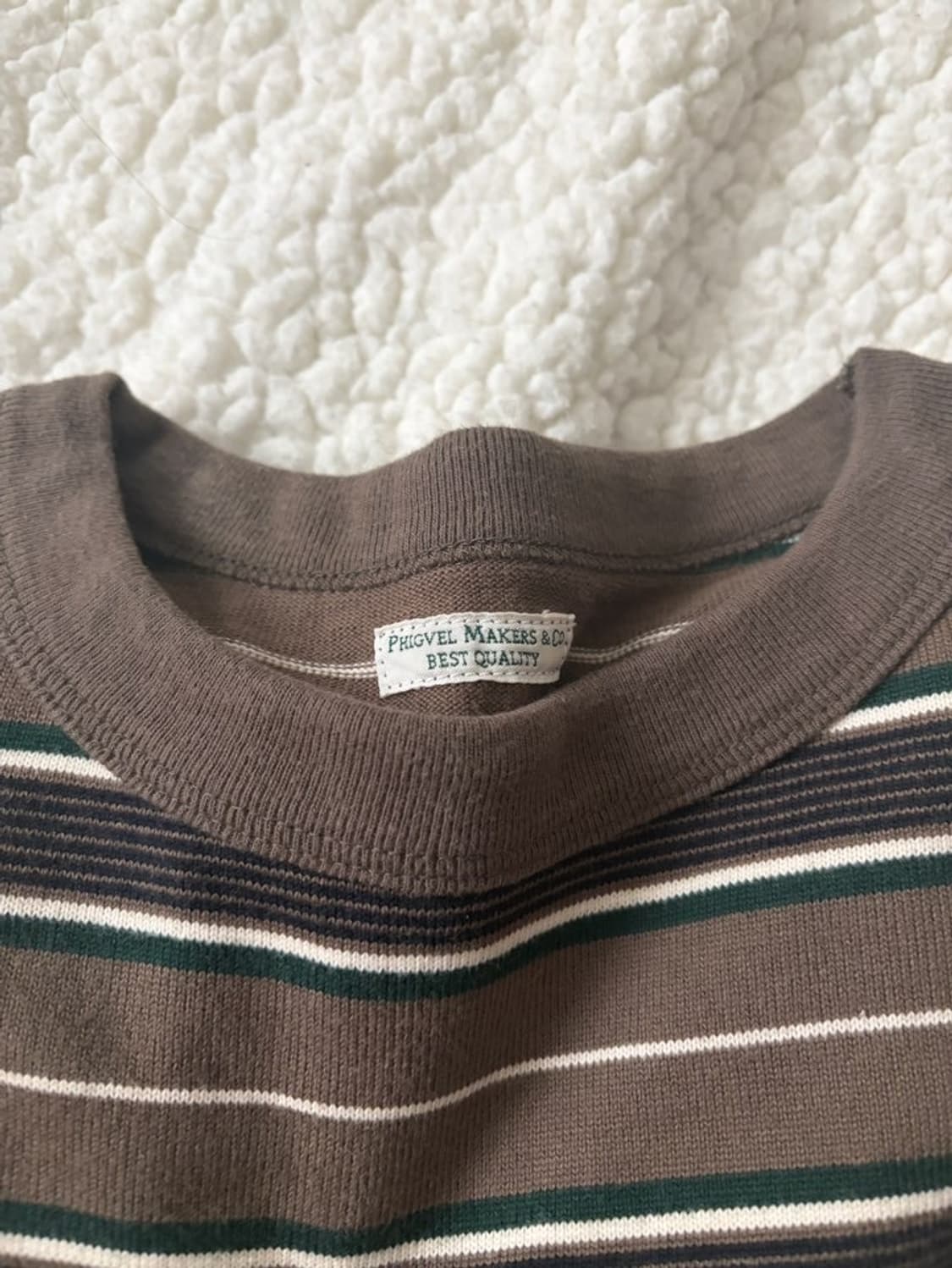 피그벨 phigvel L/S 보더티 타우페X그린 2 상품이미지2