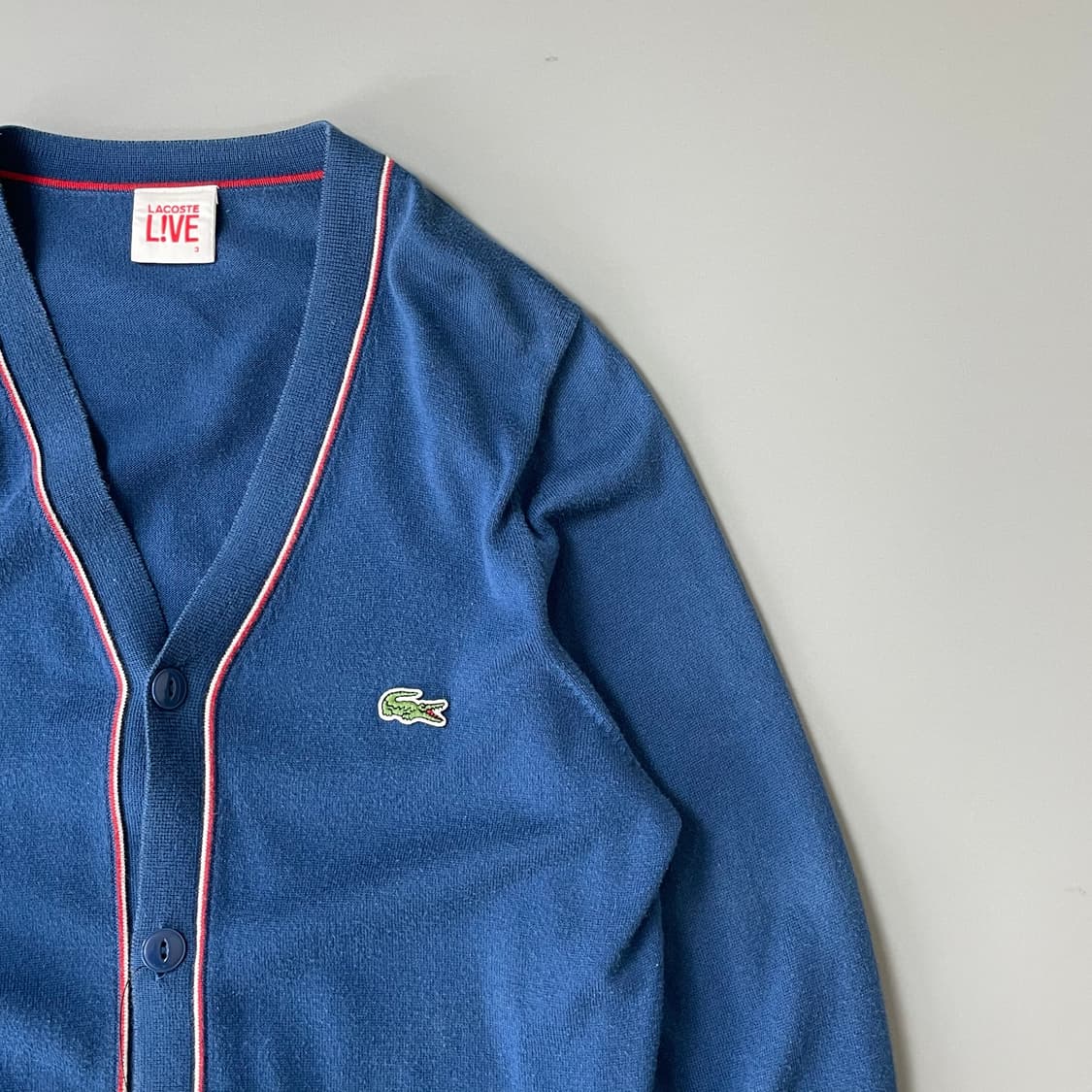 (95) 라코스테 블루 티핑 브이넥 가디건 상품이미지3