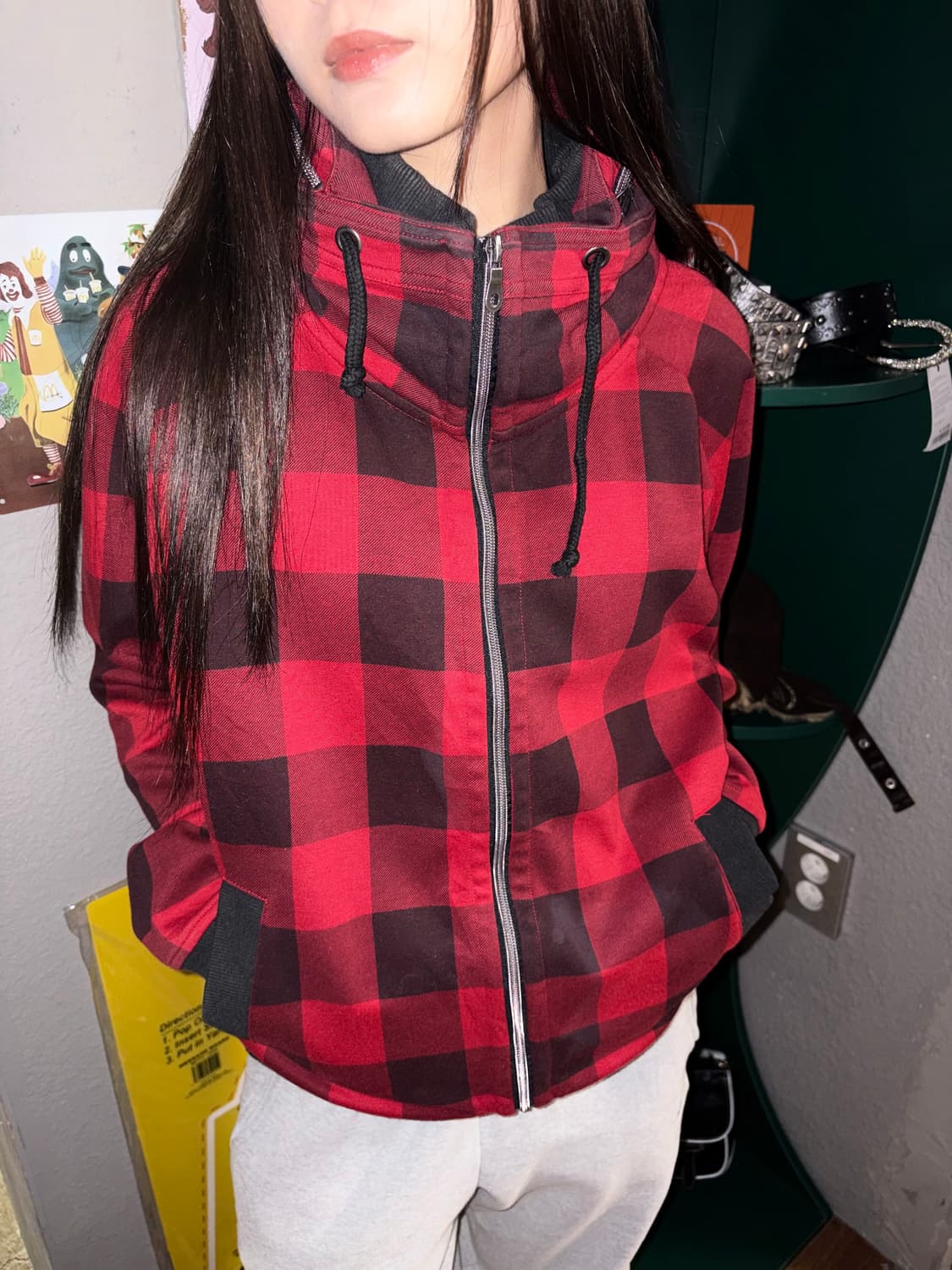 Doublefocus 체크 집업 상품이미지1