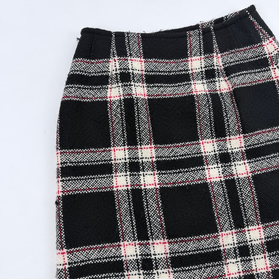 꾸레쥬 울 체크스커트 상품이미지8