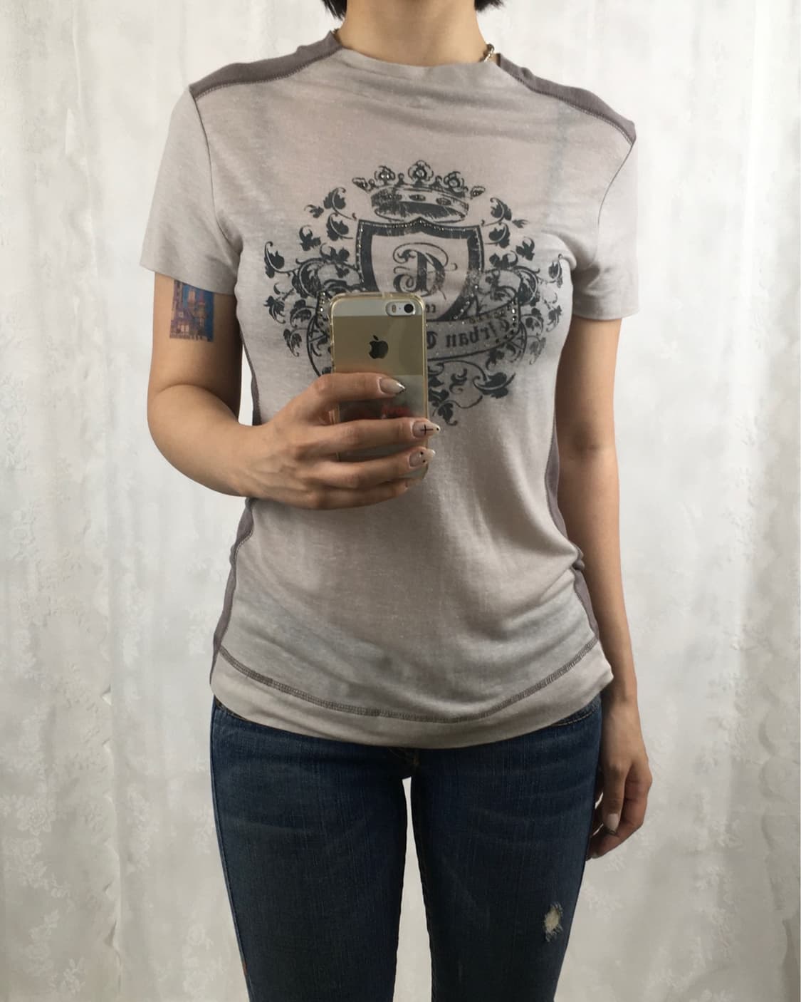 Cubic half-neck top 상품이미지1
