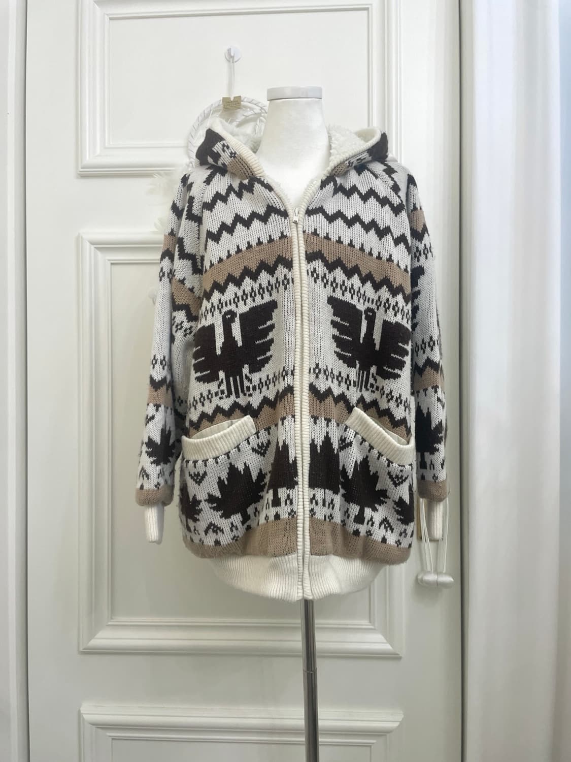 ivory brown inner fur pocket loose cowhi 상품이미지1