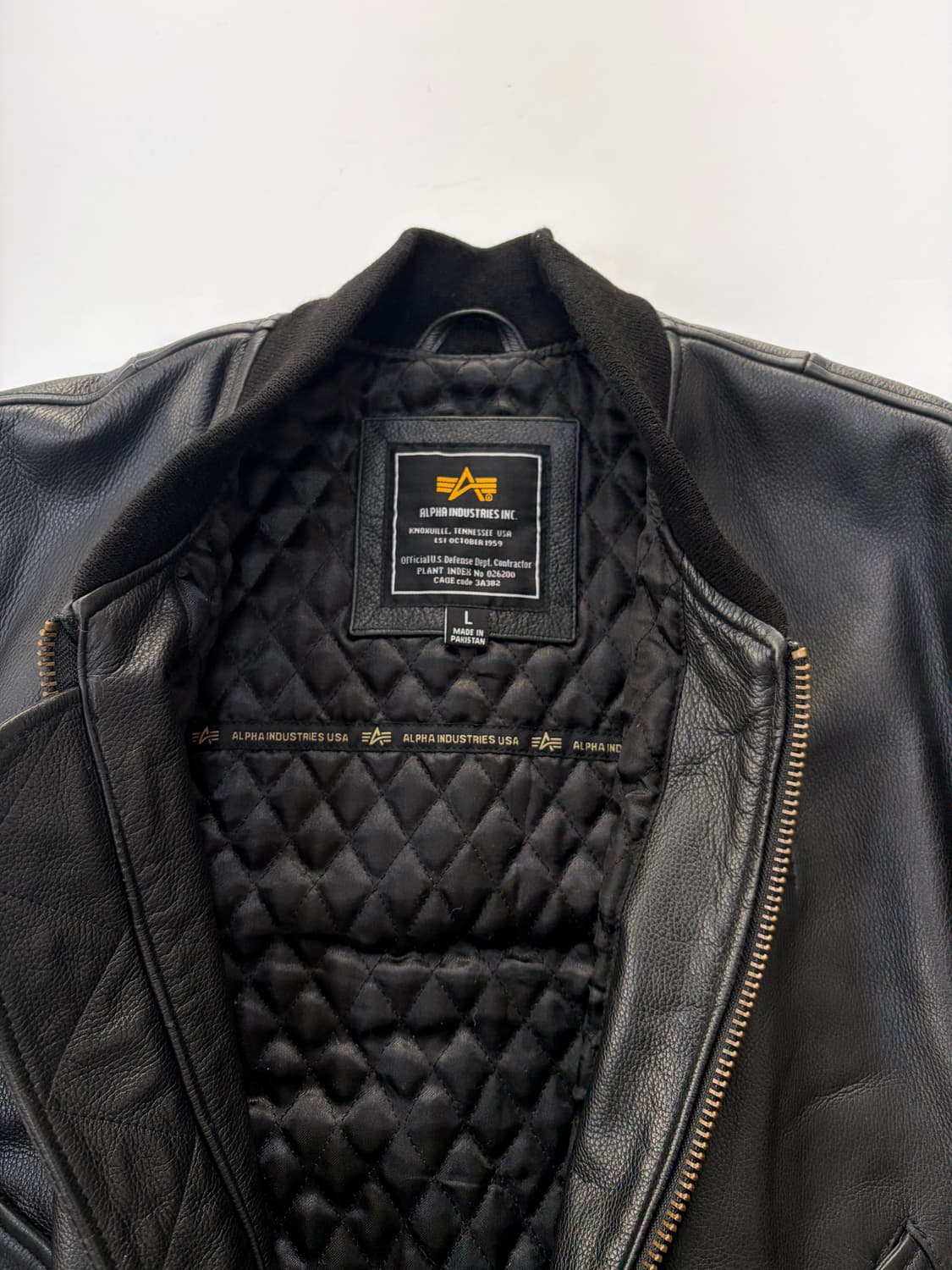 알파인더스트리 ma-1 레더 봄버 자켓 상품이미지4