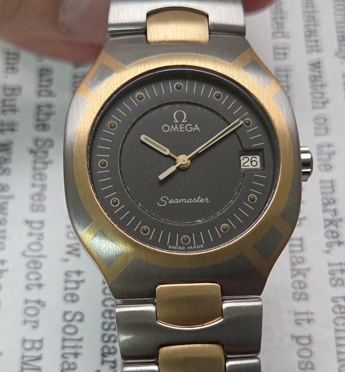 빈티지 오메가 씨마스터 폴라리스 최상위 18K콤비 흑판 브레이슬릿 ver 상품이미지1
