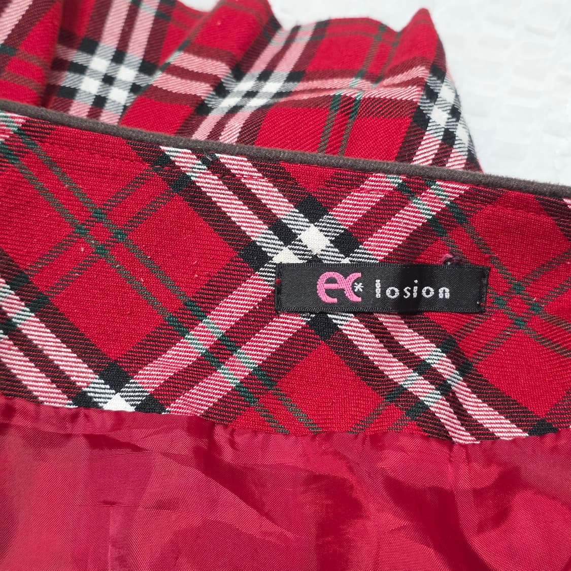 일본빈티지) 아무 캐캐체깔 레드체크 jk교복스커트 상품이미지2