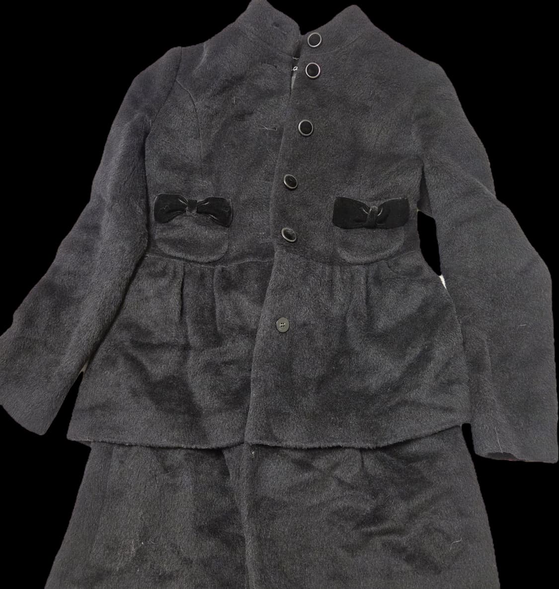 모리걸 갸루 고딕 고스로리 블랙 리본 코트 상품이미지1