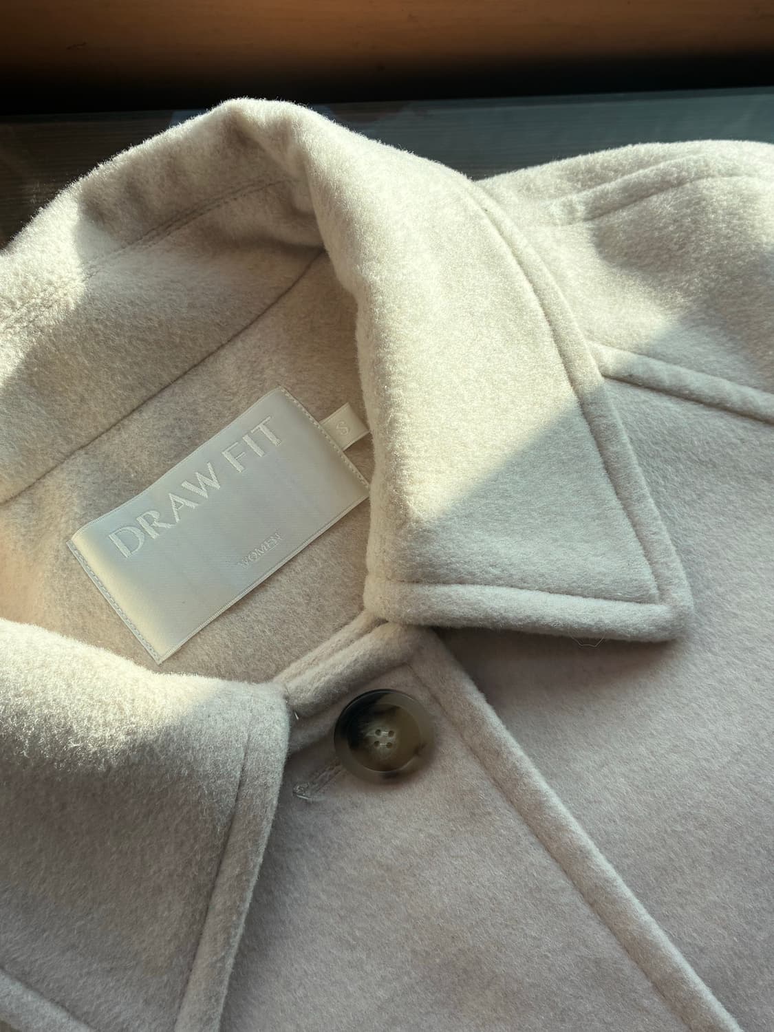 (S) 드로우핏 우먼 소프트 울 캐시미어 레글런 숏 코트 [CREAM] 상품이미지10