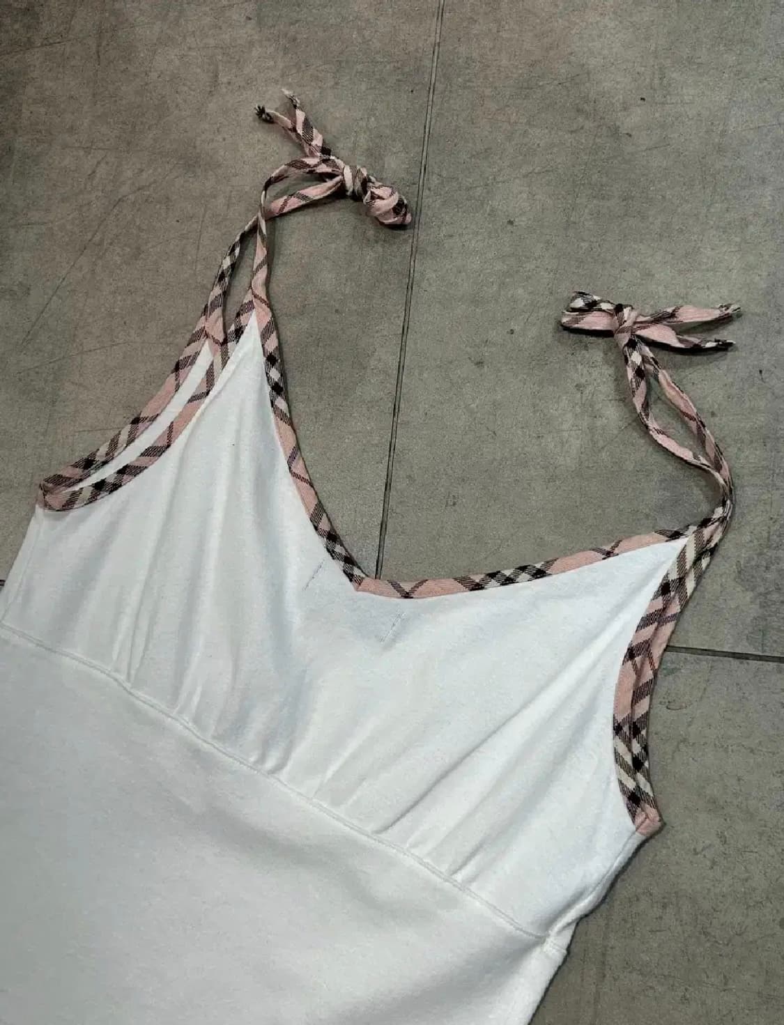 빈티지 버버리 블루라벨 핑크 노바체크 나시 슬리브리스 상품이미지6
