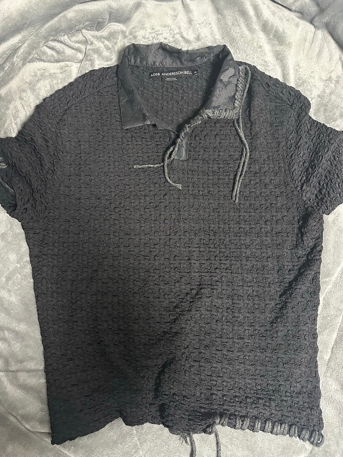 XL) 앤더슨벨 사파 버블 니트 블랙 상품이미지1