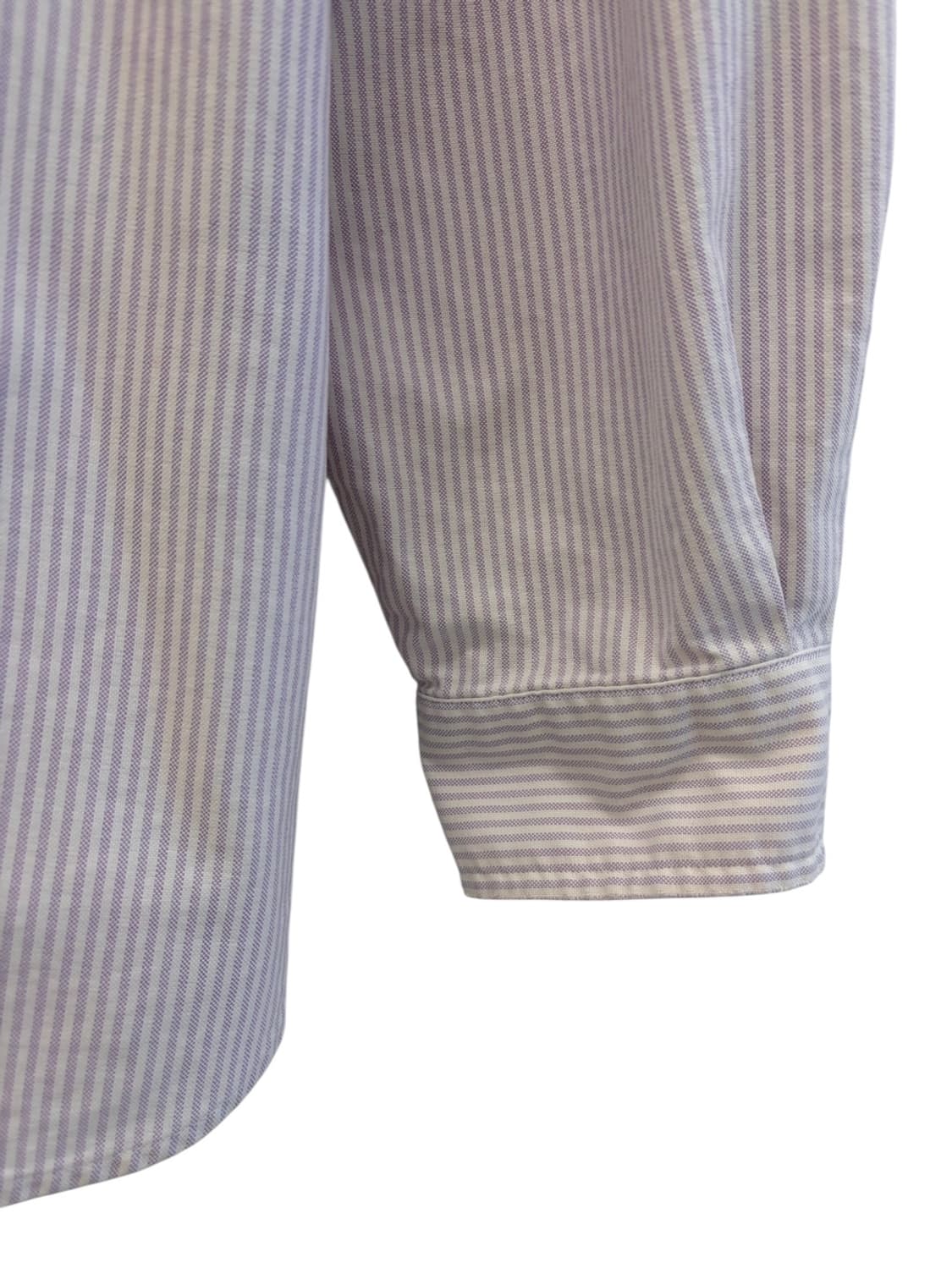 90s 폴로 스트라이프 셔츠 화이트 & 퍼플 (3XL)  상품이미지5