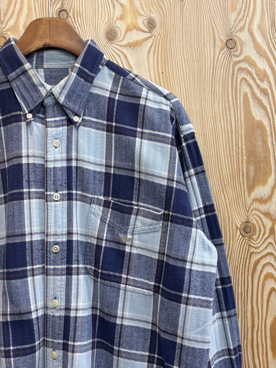 00s 엠포리오 아르마니 플란넬 체크 셔츠 상품이미지3