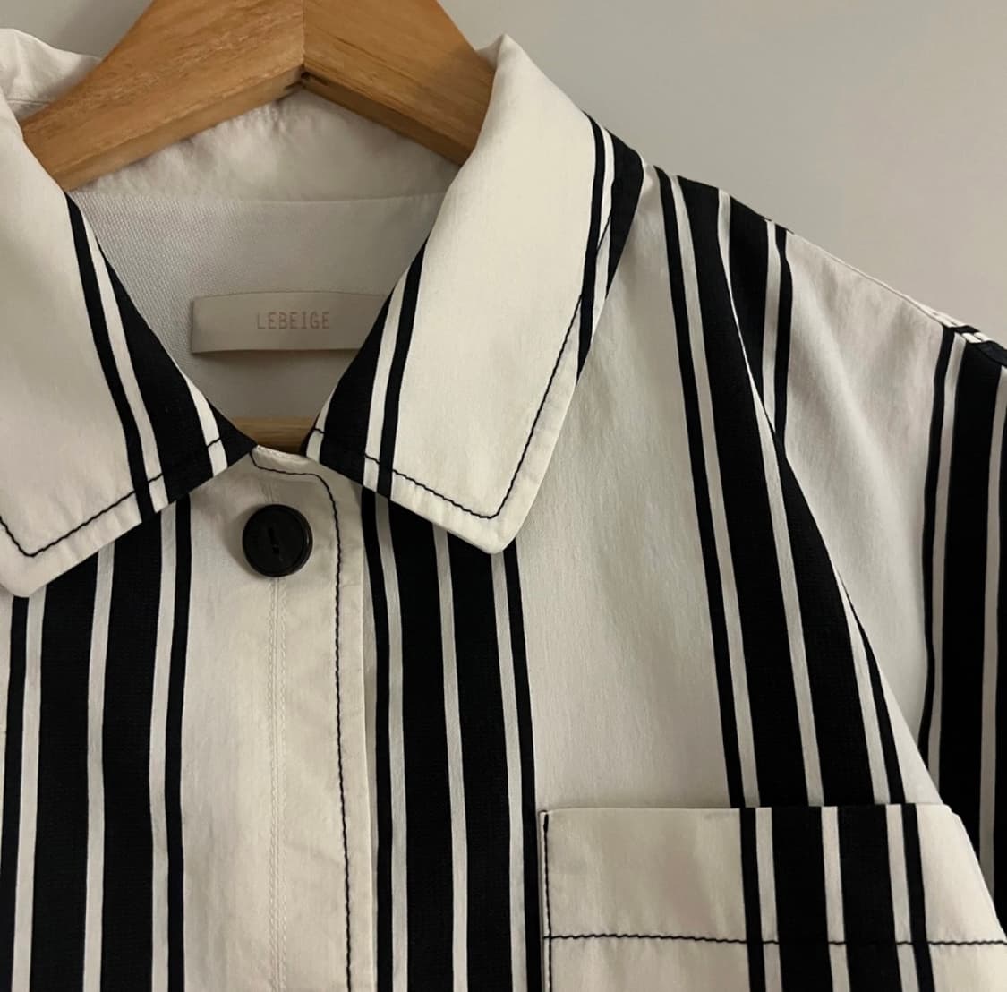 르베이지(LEBEIGE)-Stripe Shirts Zip-Up Jacke 상품이미지5