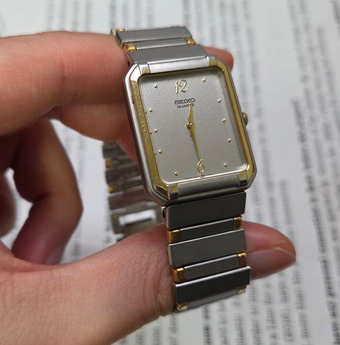 빈티지 세이코 사각탱크 그레이 다이얼 칼침핸즈 슬림쿼츠 브레이슬릿 ver 상품이미지3