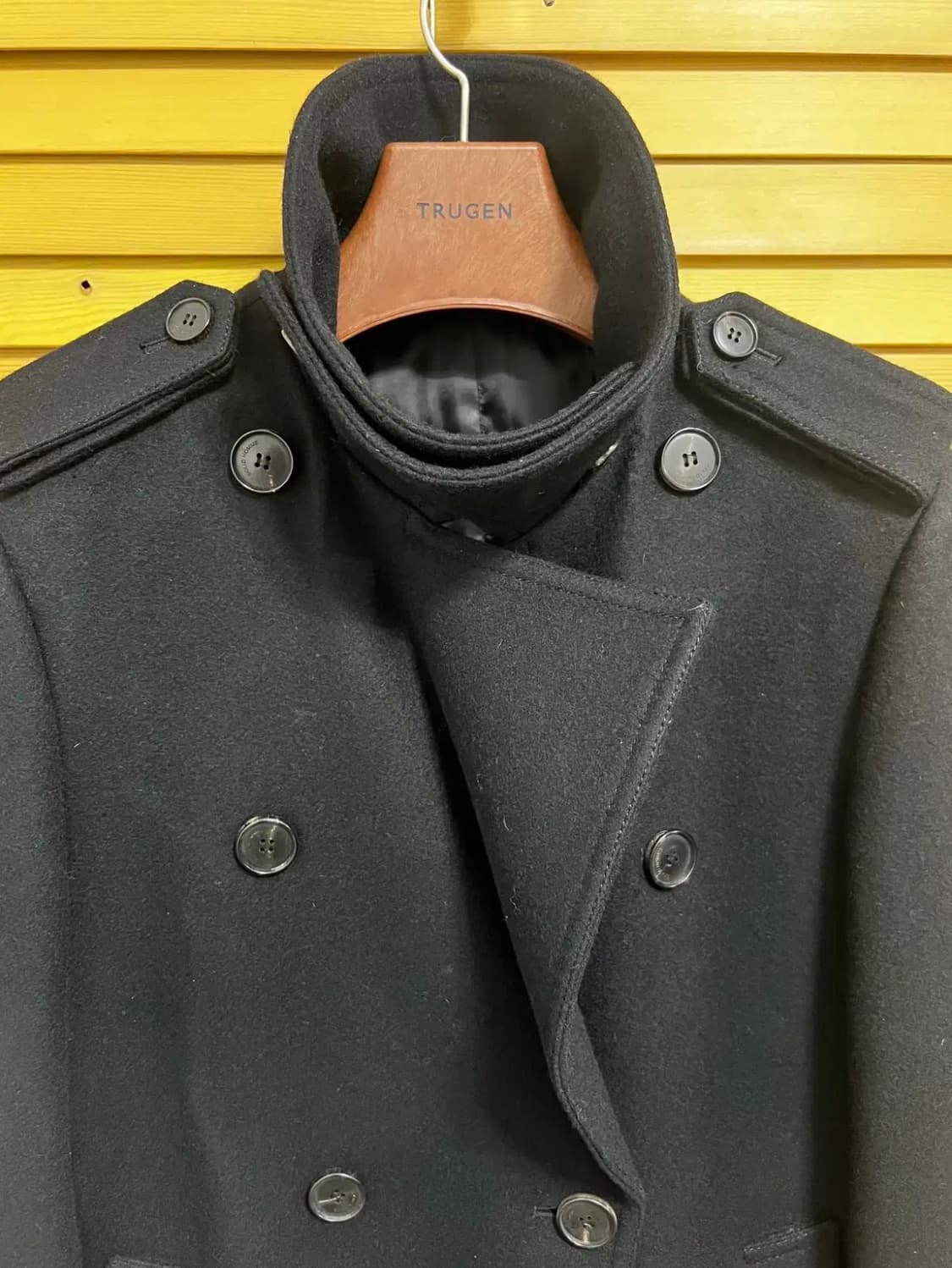 솔리드옴므 남성 블랙 울코트 하프코트 상품이미지2