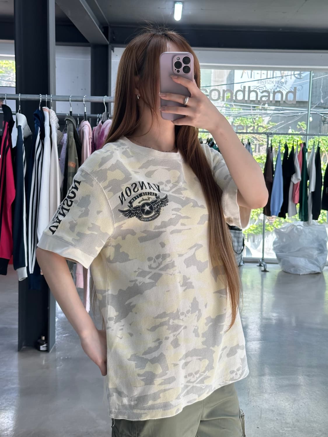 벤슨 스컬본카모 와플 반팔링거티 바닐라그레이 상품이미지3