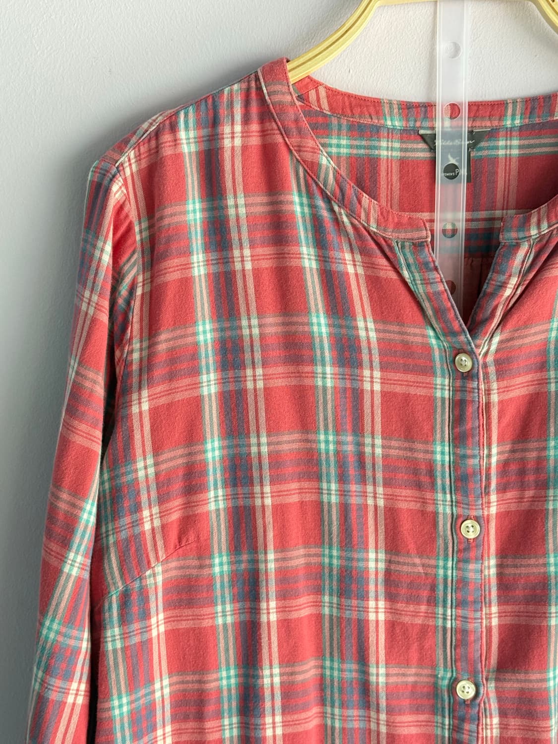 에디바우어 코튼 코랄체크 셔츠 일본빈티지 상품이미지2