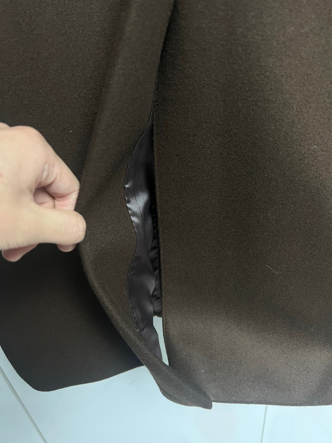 마마가리 컬렉션무드 다크 브라운 싱글 롱코트 48 상품이미지7