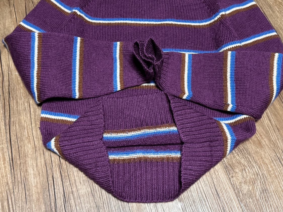 멜로나 USA 퍼플 스트라이프 울 니트 스웨터 상품이미지4