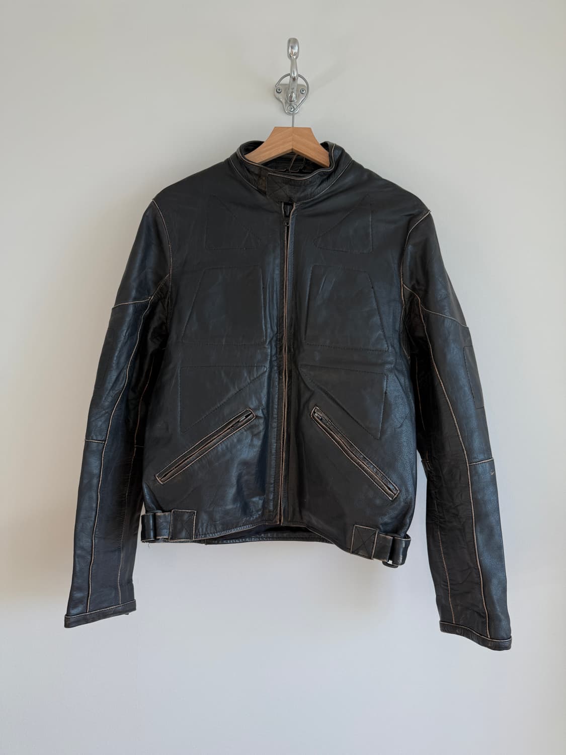 Top skin 레이싱 레더 자켓 상품이미지2