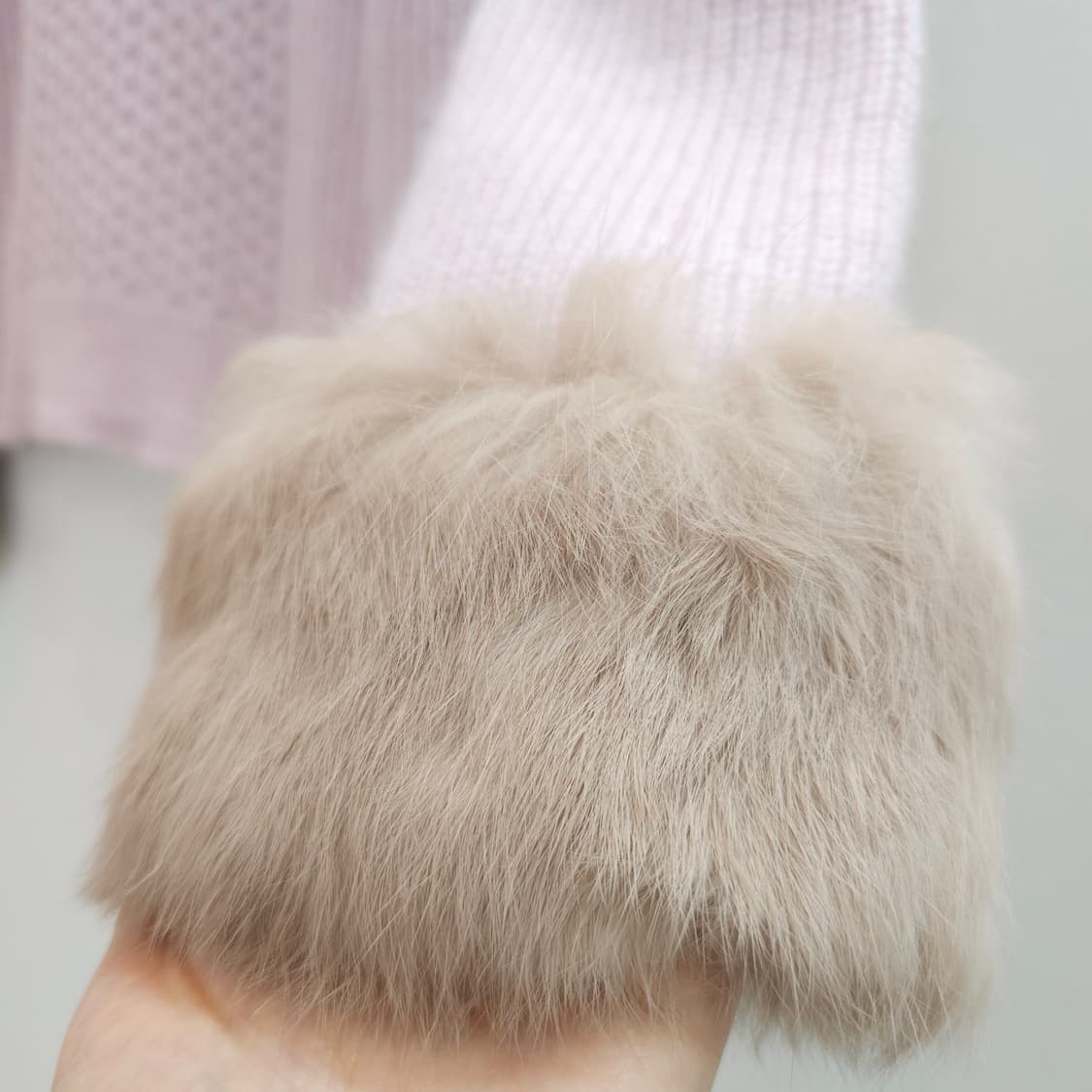 앙고라 토끼퍼 소매 레이스 백포인트 니트 상품이미지6