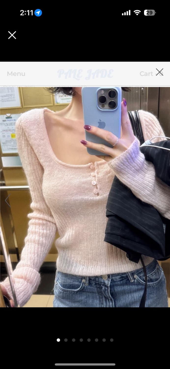 페일제이드 헤어리 릴리 니트 핑크 상품이미지1