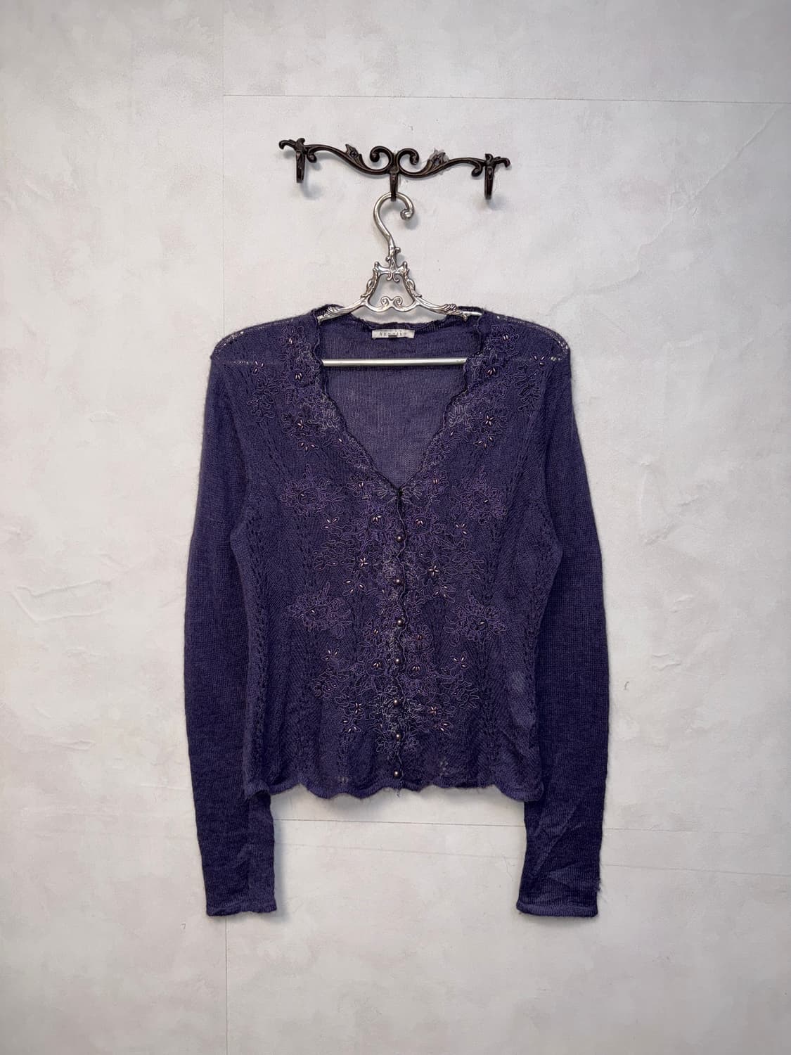 Purple fairy beads mohair cardigan  상품이미지4