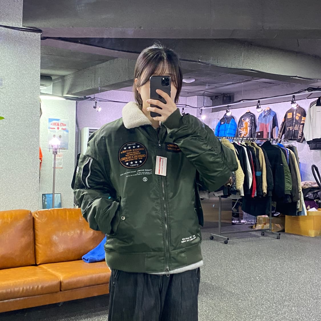 그루브라임 패치로고 이글 투웨이 항공점퍼 B4059 상품이미지1